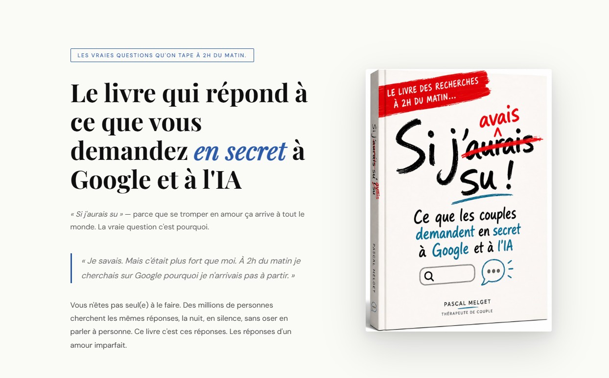 Couverture du livre Si j'avais su ! de Pascal Melget